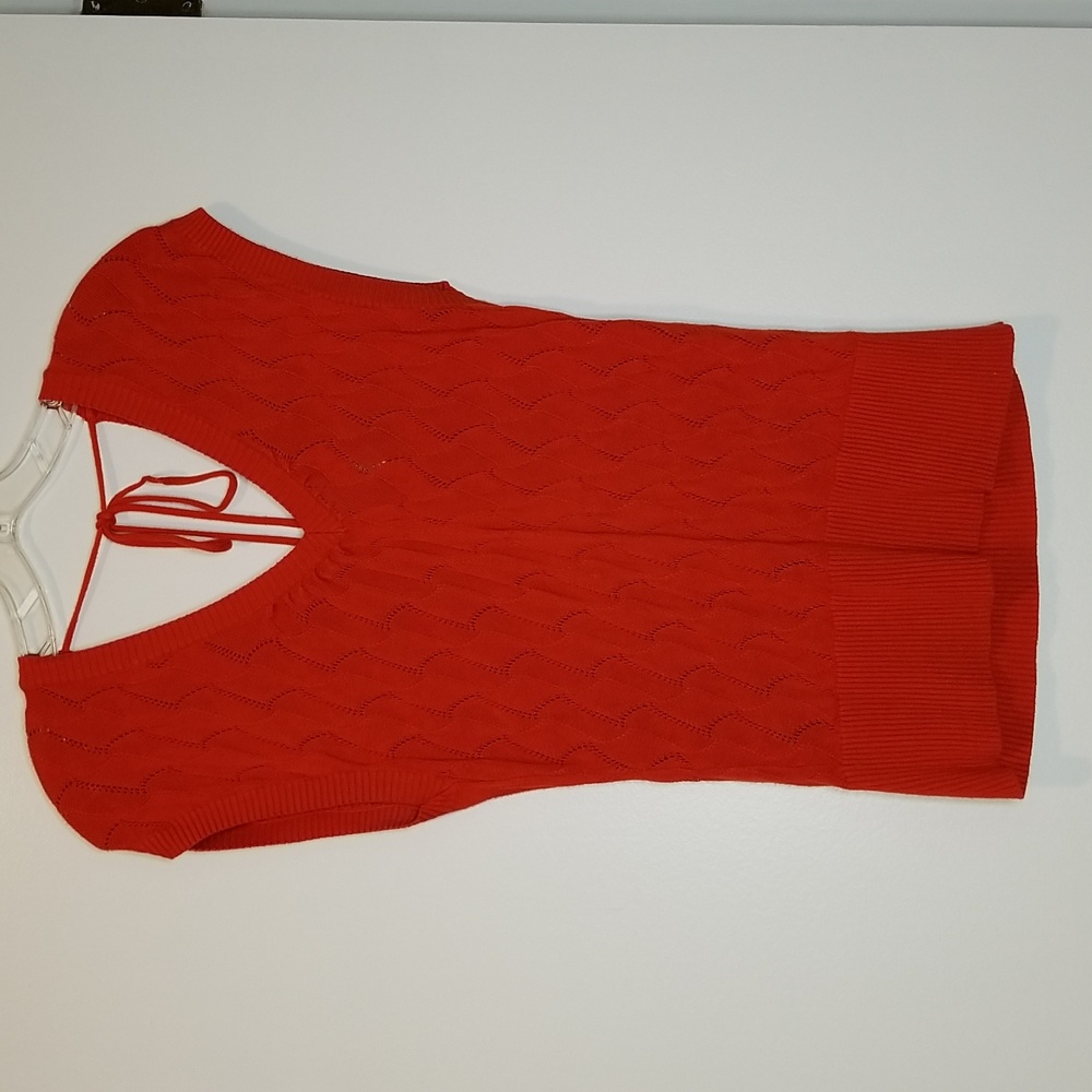 Bamboo Traders Orange Knit Sweater Blouse Women's Size S